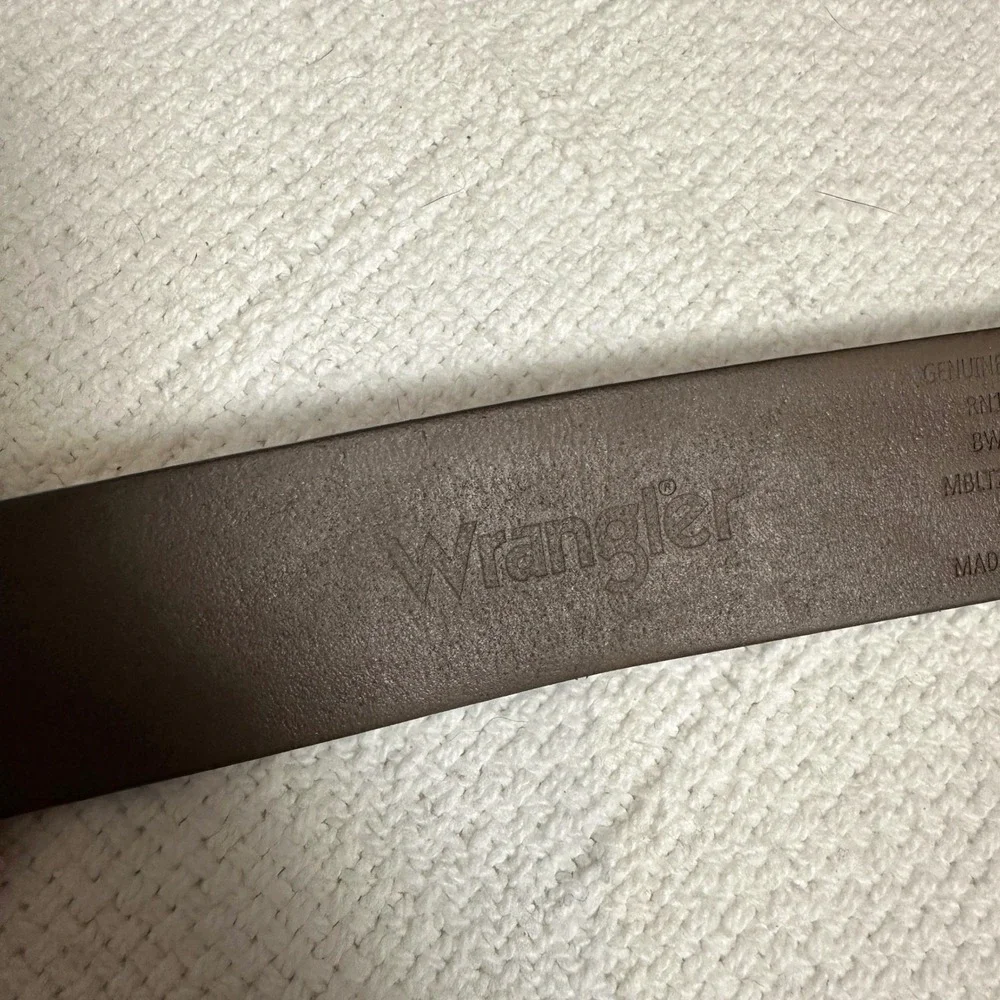 Wrangler Leather‎ Western Belt 36 90 Brown Tooled Cowboy Ranch Core Distressed